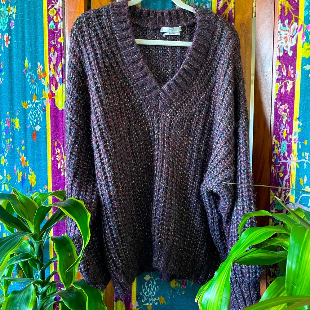 MNG Wool-blend oversized sweater- Size S